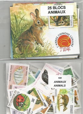 Timbres et Blocs thematique "Animaux"