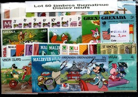 50 timbres thematique " Disney " NEUFS (010126)