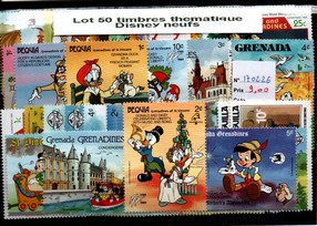 50 timbres thematique " Disney " NEUFS (170226)