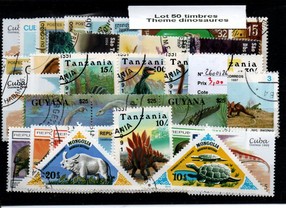 50 timbres thematique " animaux prehistoriques" 2600126)