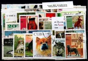 50 timbres thematique "chiens" 2600326