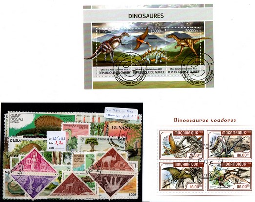Lot timbres et blocs thematique " Dinausaures " (3250123)