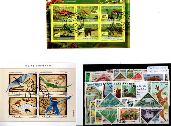 Lot timbres et blocs thematique " Dinausaures " (3250223)